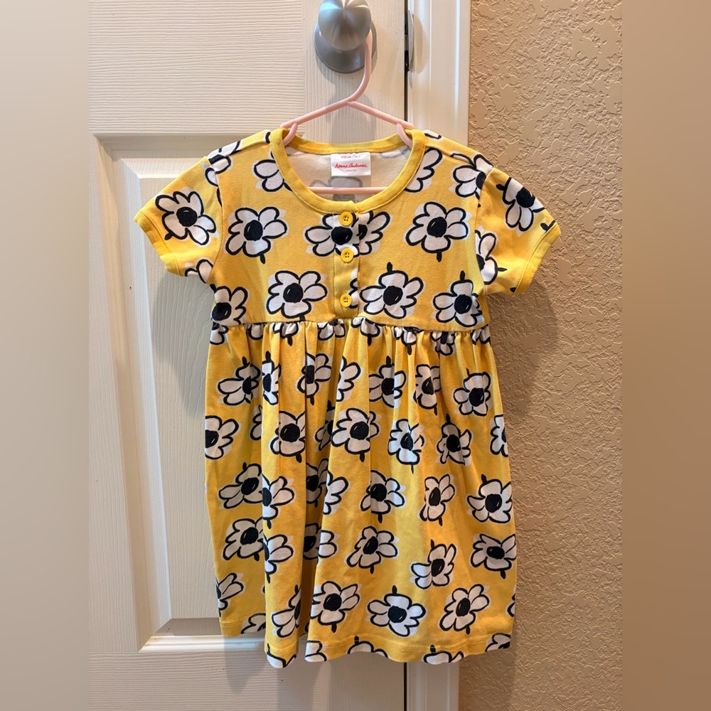Hanna Andersson Yellow and Black Floral Kids Dress